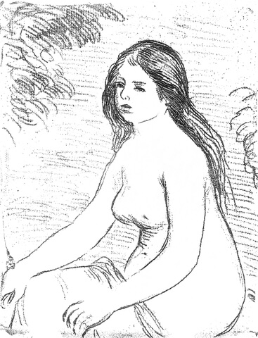 Seated Nude Woman Coloring Page